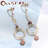 Vintage Goth Earrings Wooden Beads Suspension Pendientes