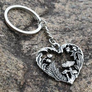 Vintage Goth Mushroom Pendant Keychain For Woman
