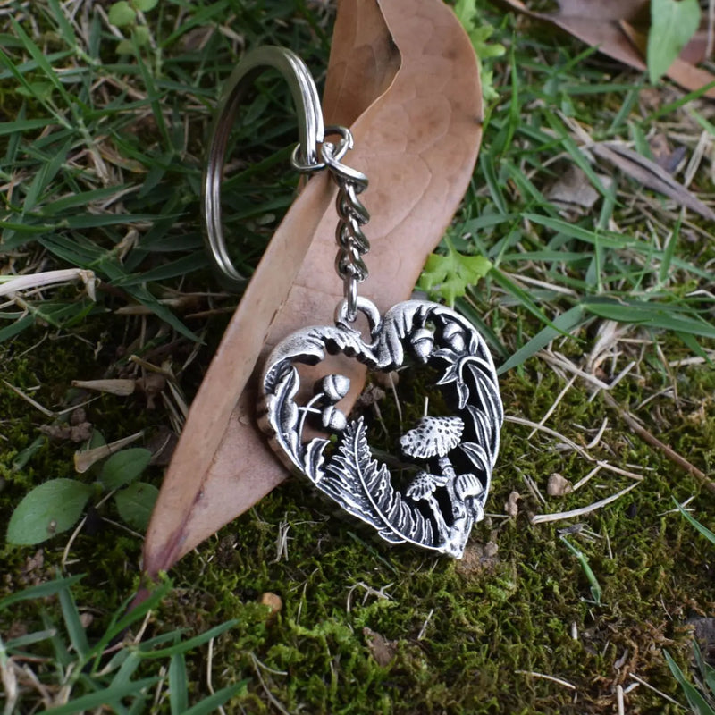 Vintage Goth Mushroom Pendant Keychain For Woman