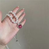 Vintage Pink Zircon Heart Choker Necklace