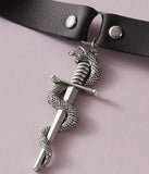 Vintage Goth Punk Snake Pendant Choker Necklace