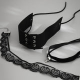Vintage Gothic Chocker Punk Halloween Skull Necklace Lace Necklaces