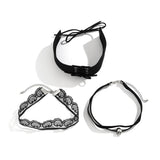 Vintage Gothic Chocker Punk Halloween Skull Necklace Lace Necklaces