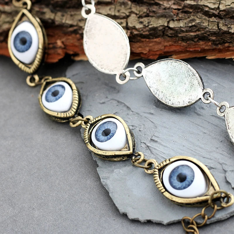Vintage Gothic Demon Eyes Bracelet Evil Eye Bracelets For Women Metal