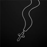 Vintage Gothic Hollow Cross Pendant Necklace