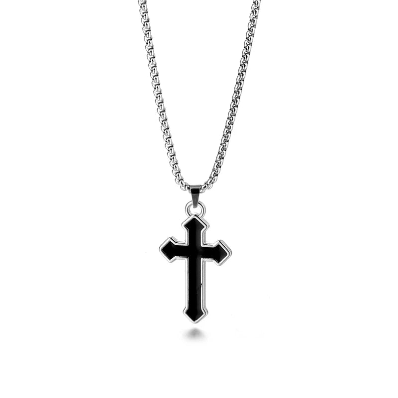 Vintage Gothic Hollow Cross Pendant Necklace