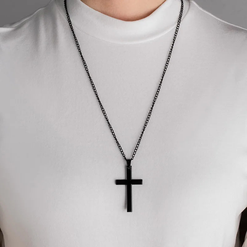 Vintage Gothic Cross Necklace Street Style Punk Jewelry