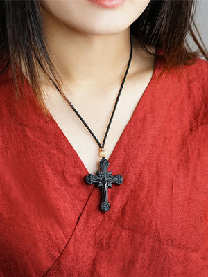 Vintage Gothic Pendants Cross Necklace Unusual Chain Punk Jewelry