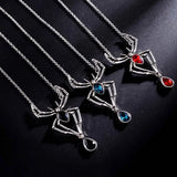 Gothic Spider Necklace Crystal Pendant Punk Style Jewelry