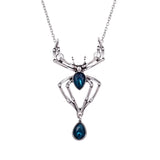 Gothic Spider Necklace Crystal Pendant Punk Style Jewelry