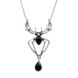Gothic Spider Necklace Crystal Pendant Punk Style Jewelry