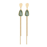 Green Crystal Tassel Earrings for Women