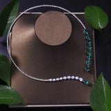 Vintage Green Crystal Necklace Collar for Women Wedding Jewelry Statement Bridal