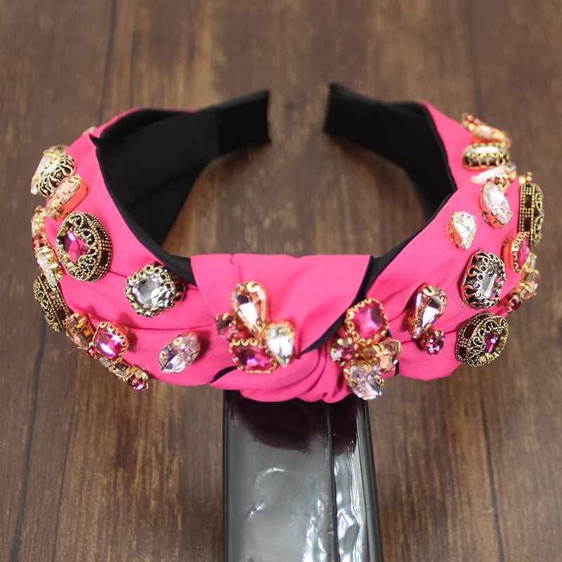 Vintage Green Crystal Baroque Hairband for Women Wedding