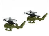 Vintage Green Helicopter Style Cuff Links