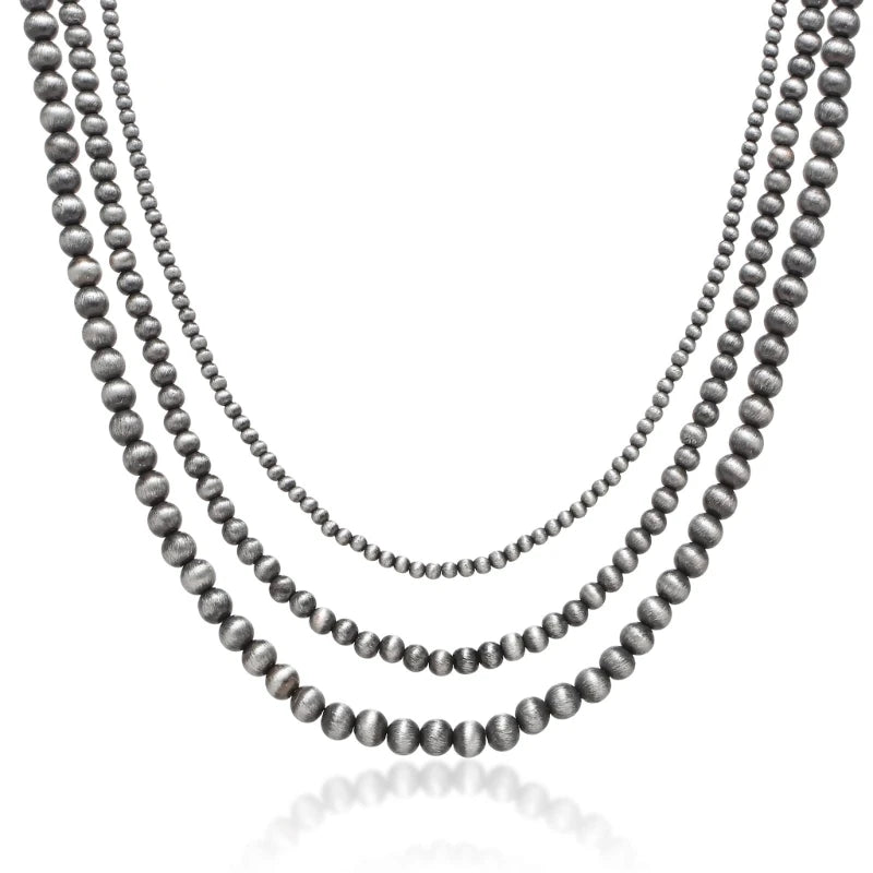 Vintage Grey-Pearl Beads Necklace Choker Western Necklace Jewelry Navajo Pearl
