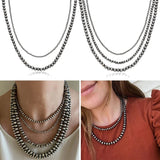 Vintage Grey-Pearl Beads Necklace Choker Western Necklace Jewelry Navajo Pearl