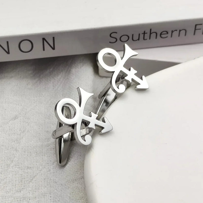Vintage Guitar Symbol Cufflinks Men's Stainless Steel Personalized Jewelry