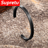 Vintage Gun Cuban Cuff Bracelet Mens Charm Stainless Steel Antique Bangle