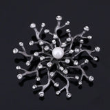 Vintage Gypsophila Flower Brooches For Women Simulated Pearl Rhinestone Broches