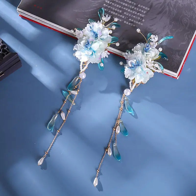 Vintage Flower Hairpin for Women Hanfu Headdress