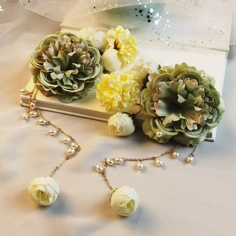 Vintage Flower Hair Clips Hanfu Head Jewelry Hairgrip