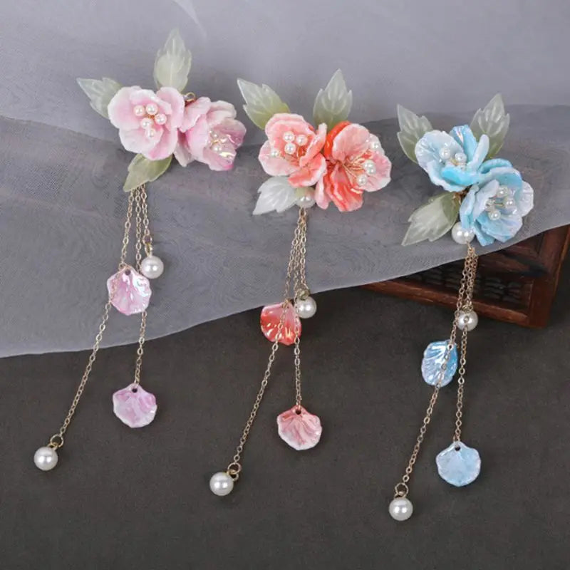 Vintage Flower Hairpin Hanfu Headdress Hair Clip