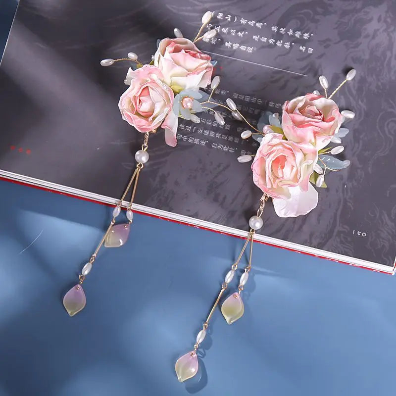 Vintage Flower Hairpin Hanfu Headdress