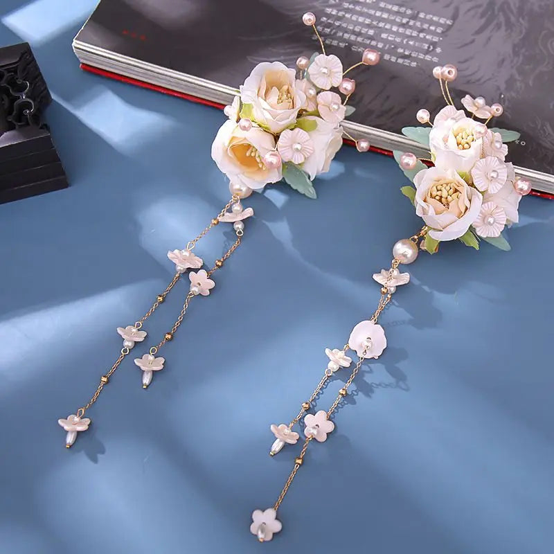 Vintage Flower Hair Clip Hanfu Headdress