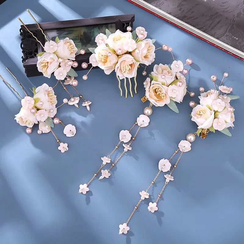 Vintage Flower Hair Clip Hanfu Headdress