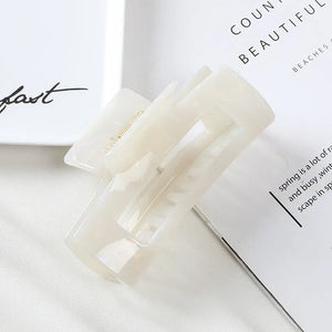 Vintage Hair Claw Hollow Out Square Marble Pattern Girls Acetate Hair Clips