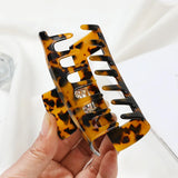 Vintage Hair Claw Hollow Out Square Marble Pattern Girls Acetate Hair Clips