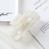 Vintage Hair Claw Hollow Out Square Marble Pattern Girls Acetate Hair Clips