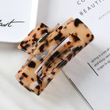 Vintage Hair Claw Hollow Out Square Marble Pattern Girls Acetate Hair Clips