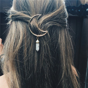 Vintage Hair Clip Moon Shape Pendant Clamp Pin Barrette Hair Accessories
