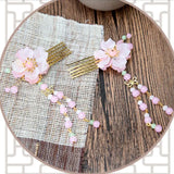 Vintage Hair Comb Hair Accessories for Women Chinese Hanfu Pink Flower Hairpin