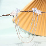 Vintage Hanfu Hair Accessory with Pearls Tassel Hairgrip