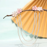 Vintage Hanfu Hair Accessory with Pearls Tassel Hairgrip