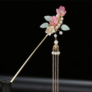 Vintage Hair Sticks Fringe Hairpin Chopsticks Chinese Hanfu Party Headpiec