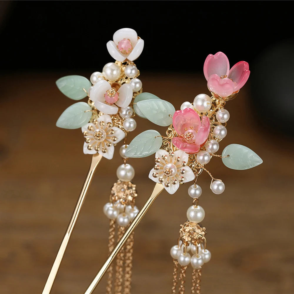 Vintage Hair Sticks Fringe Hairpin Chopsticks Chinese Hanfu Party Headpiec