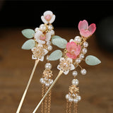 Vintage Hair Sticks Fringe Hairpin Chopsticks Chinese Hanfu Party Headpiec