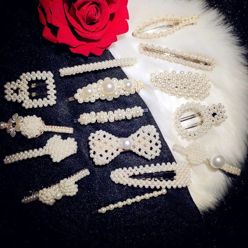 Vintage Pearls Flower Hair Clip Hair Pins Hairwear