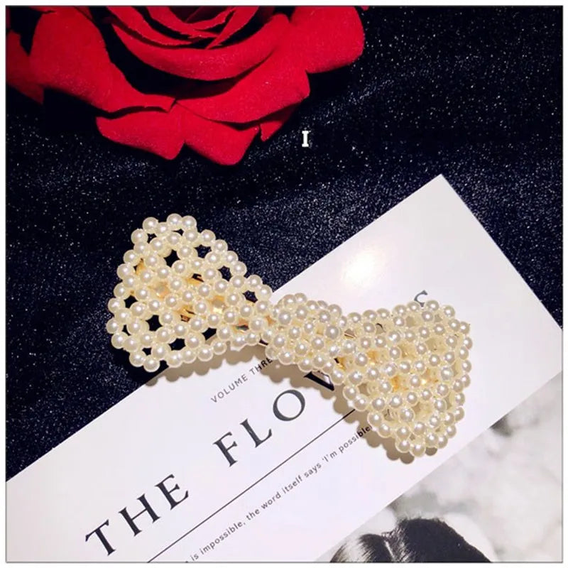 Vintage Pearls Flower Hair Clip Hair Pins Hairwear