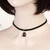Vintage Velvet Choker Gothic Punk Neck Jewelry Simulated Pearl Star
