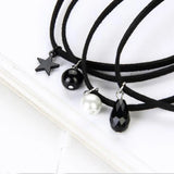Vintage Velvet Choker Gothic Punk Neck Jewelry Simulated Pearl Star