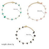 Colorful Stone Beads Chain Bracelet Stainless Steel Jewelry