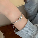 Colorful Zircon Bead Charm Bracelet Thai Silver Bangle
