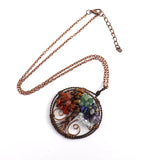 Vintage Copper Wire Tree of Life Necklace