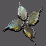 Vintage Wire Wrapped Quartz & Labradorite Stone Pendants