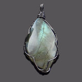 Vintage Wire Wrapped Quartz & Labradorite Stone Pendants